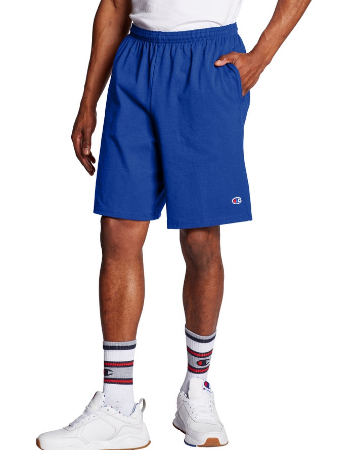 Champion Classic Cotton Jersey Blue Shorts Mens - South Africa SJODGN356